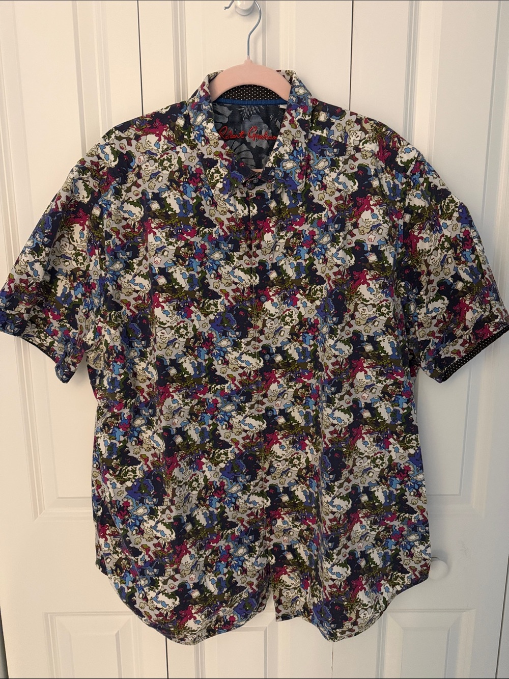 Robert Graham 3XL Shirt Mens Short Sleeve Abstract Cotton Classic Fit MultiColor